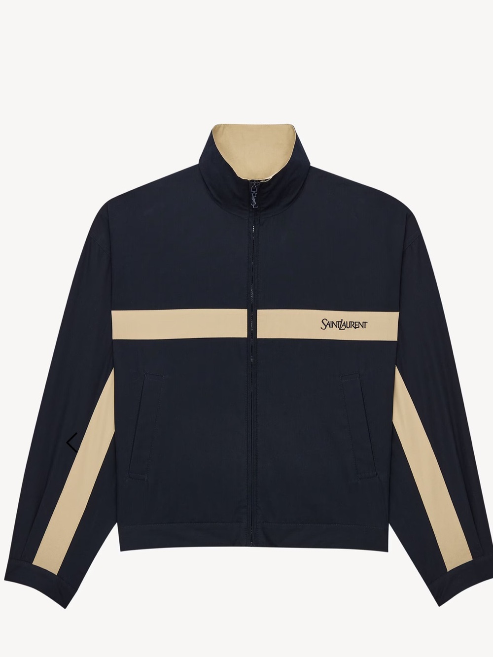 Saint Laurent windbreaker cotton jacket  Navy and Beige